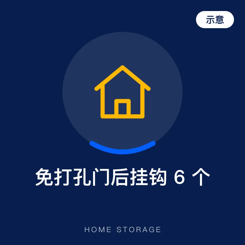 免打孔门后挂钩 6 个（示意图）